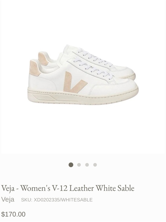 Veja Shoes - VEJA V-12 Leather White Sable Women's Size 10